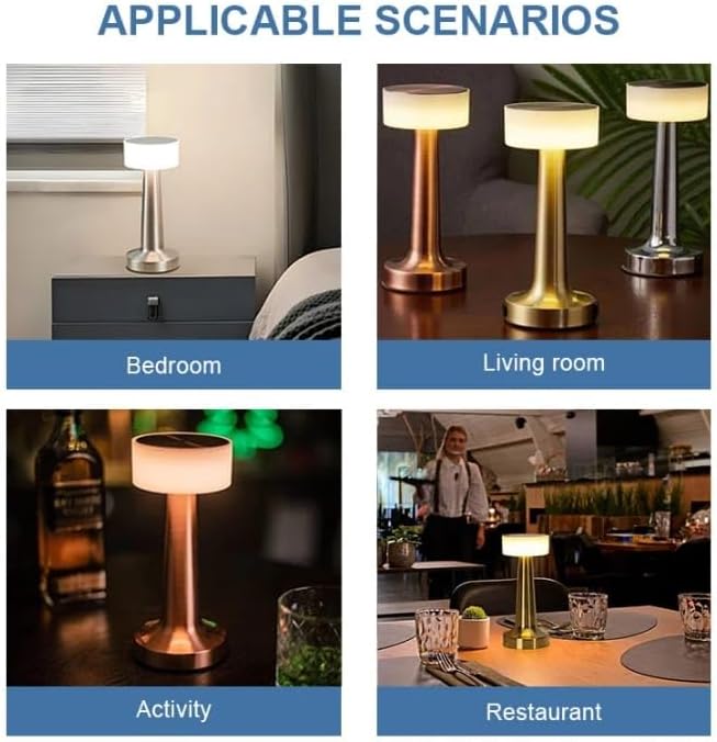 Cordless Table Lamp Led Rechargeable Touch Desk Light