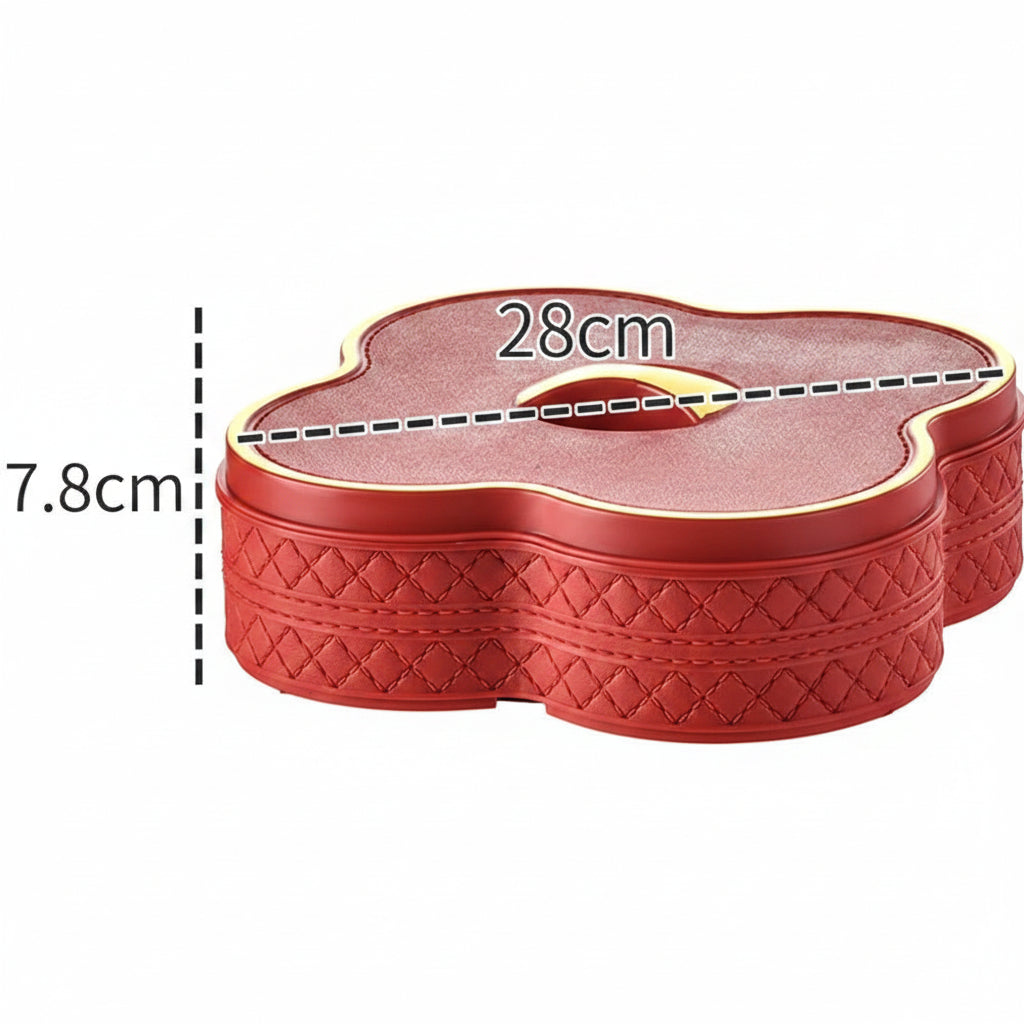 Divided Serving Tray with Lid Floral Serving Dish Snack Organizer with 5 Compartments