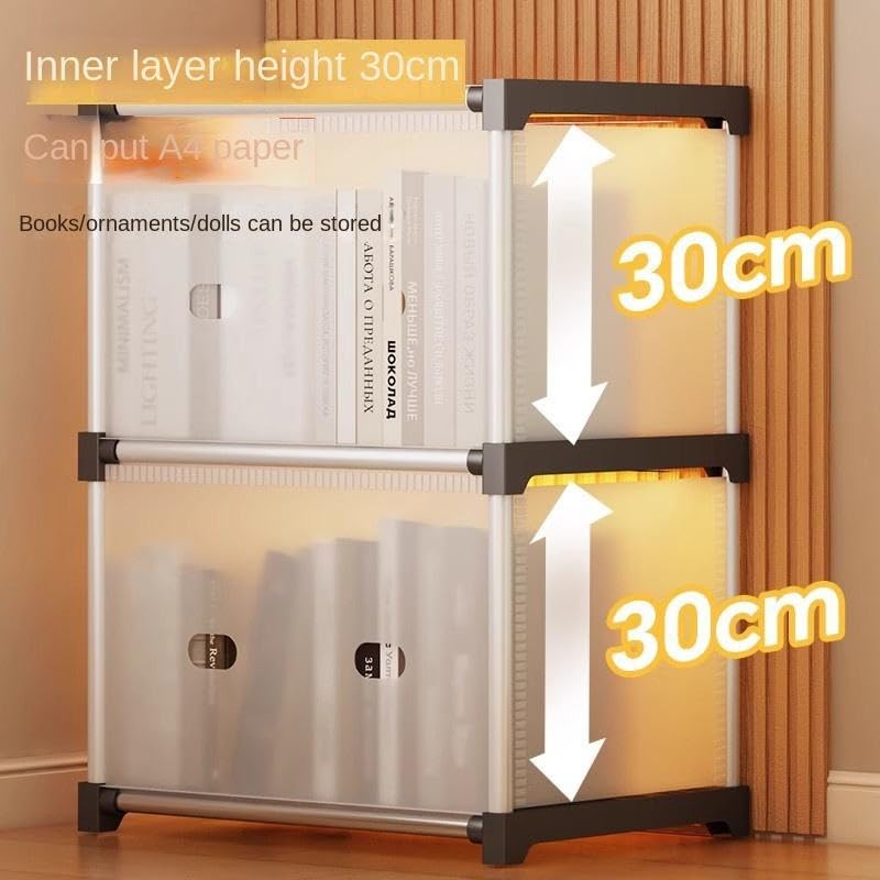 Modern Dustproof Storage Cabinet with Doors – 6-Tier Enclosed Plastic Organizer