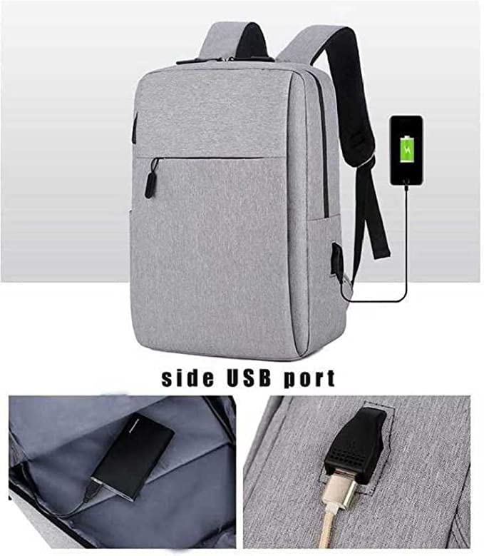 حقيبة ظهر للسفر متينة ونحيفة للجنسين مع منفذ شاحن USB
