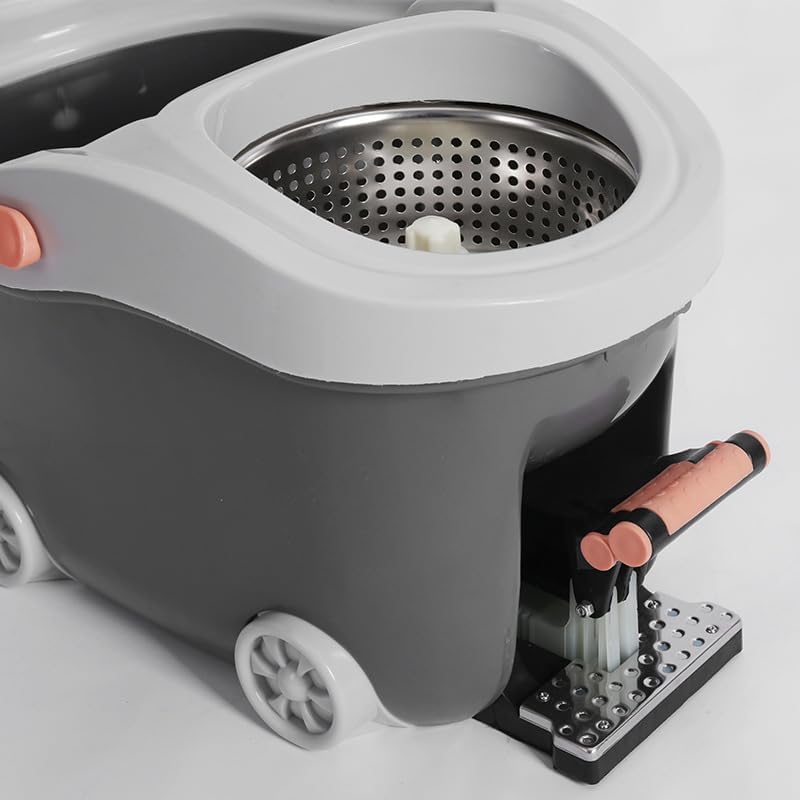 ممسحة هوليك سبين برايم بعجلات كبيرة ومعصرة من الفولاذ المقاوم للصدأ ودواسة قدم