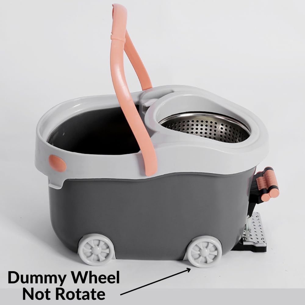 ممسحة هوليك سبين برايم بعجلات كبيرة ومعصرة من الفولاذ المقاوم للصدأ ودواسة قدم