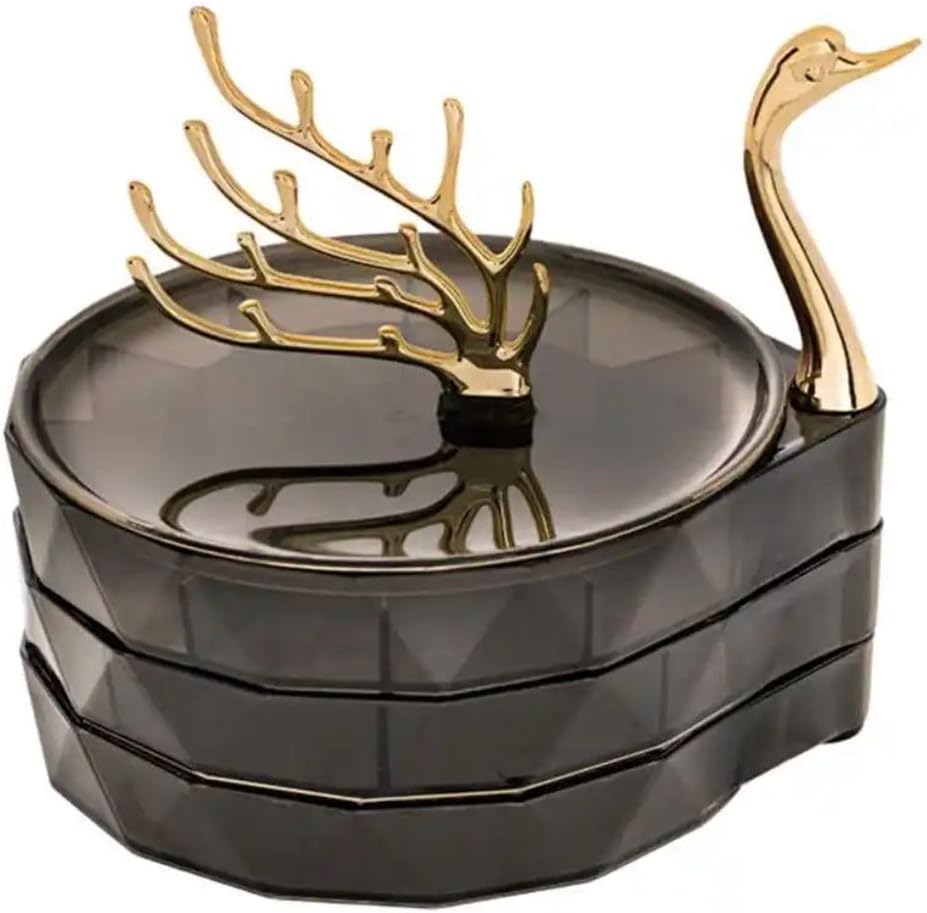 Layer Acrylic Swan Earring Storage Boxes, Dustproof Clear Jewelry Storage Box