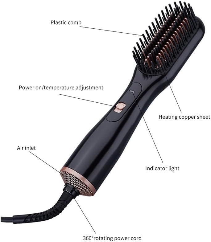 Joy Professional 3-in-1 Hair Styling Brush with Hair Dryer, Straightener & Volumizer