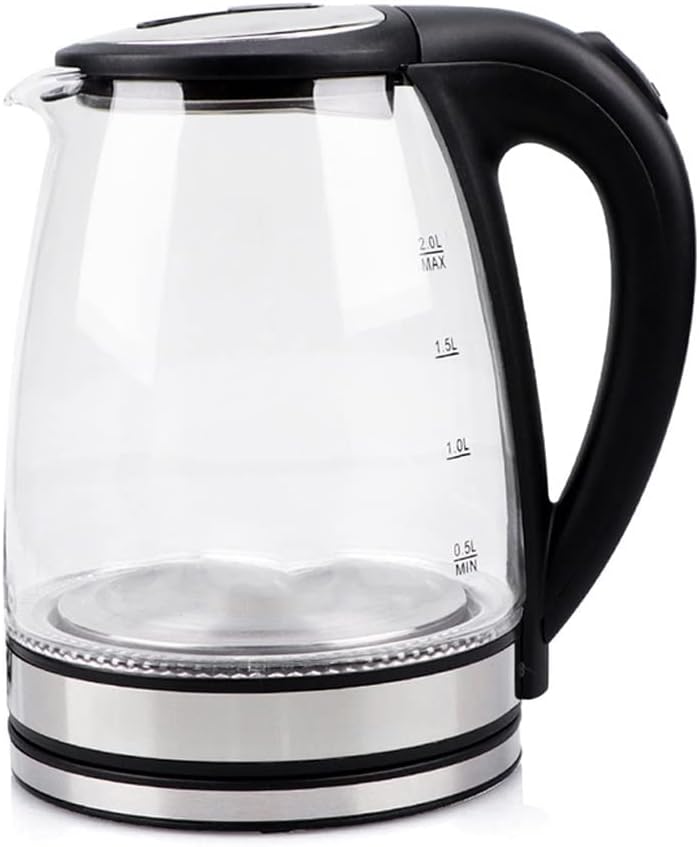 غلاية كهربائية زجاجية بسعة 2 لتر لتسخين الماء