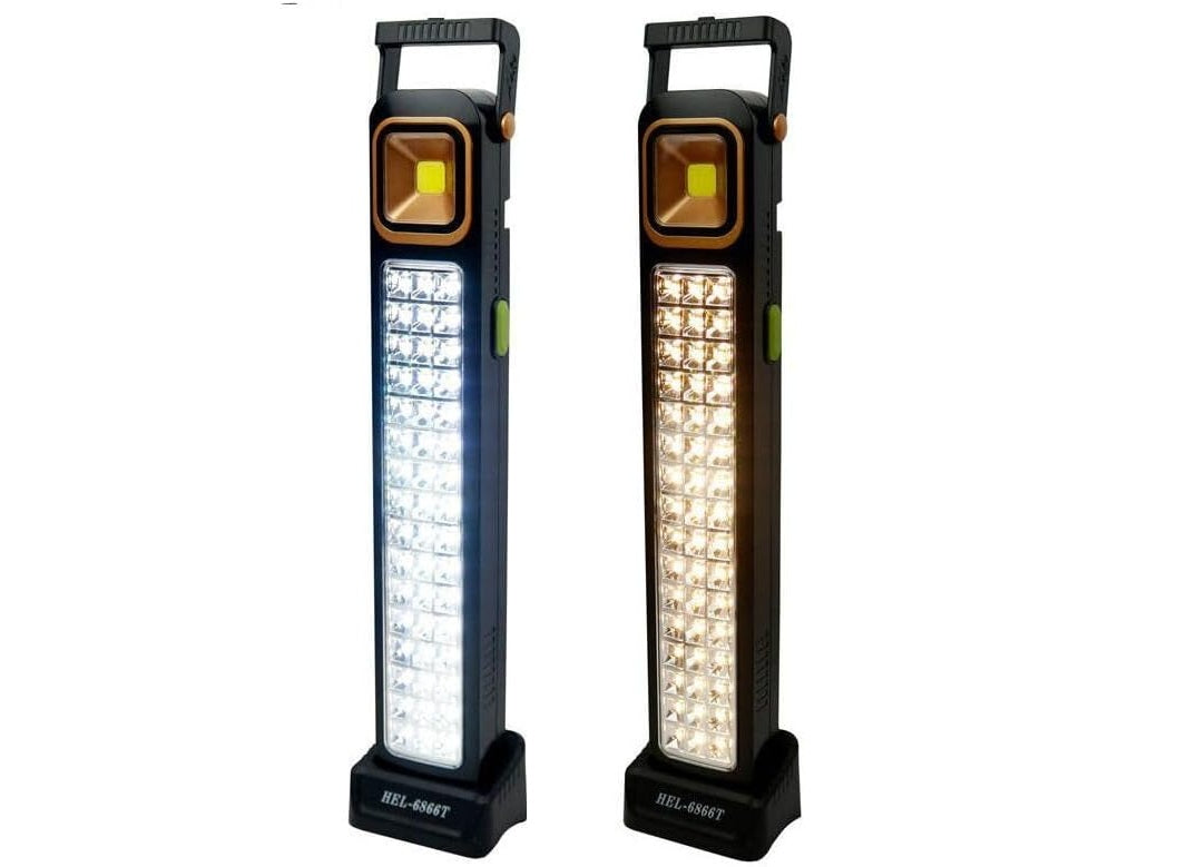 مصباح LED قابل لإعادة الشحن بالطاقة الشمسية لتخفيف الأحمال - (مصباح طوارئ) 48 مصباح LED مع قاعدة
