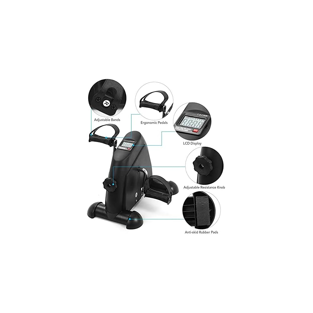 Mini Exercise Bike, Portable Under Desk Bike Pedal Exerciser for Arm/Leg Medical Fitness Peddler Machine