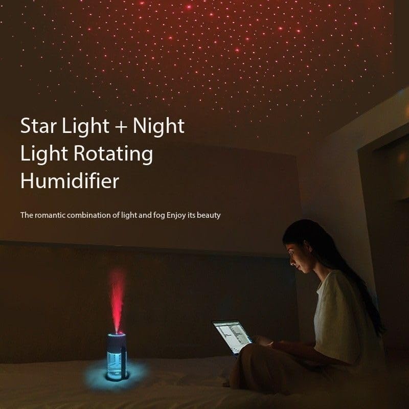 Starry Sky Top Humidifier – 280mL Cool Mist Humidifier with Night Light & Starlight