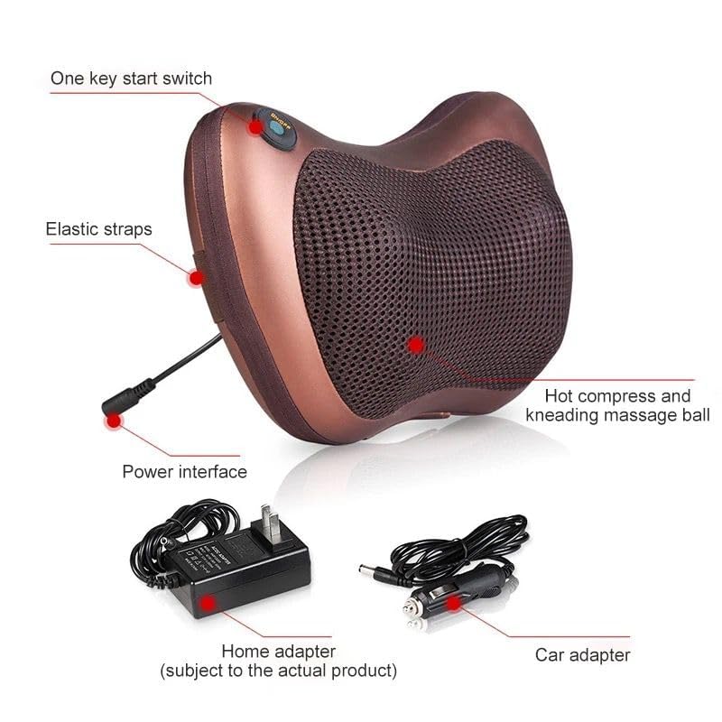 وسادة للسيارة والمنزل مزودة بـ 8 رؤوس تدليك مصممة لرقبتك وظهرك وقدميك