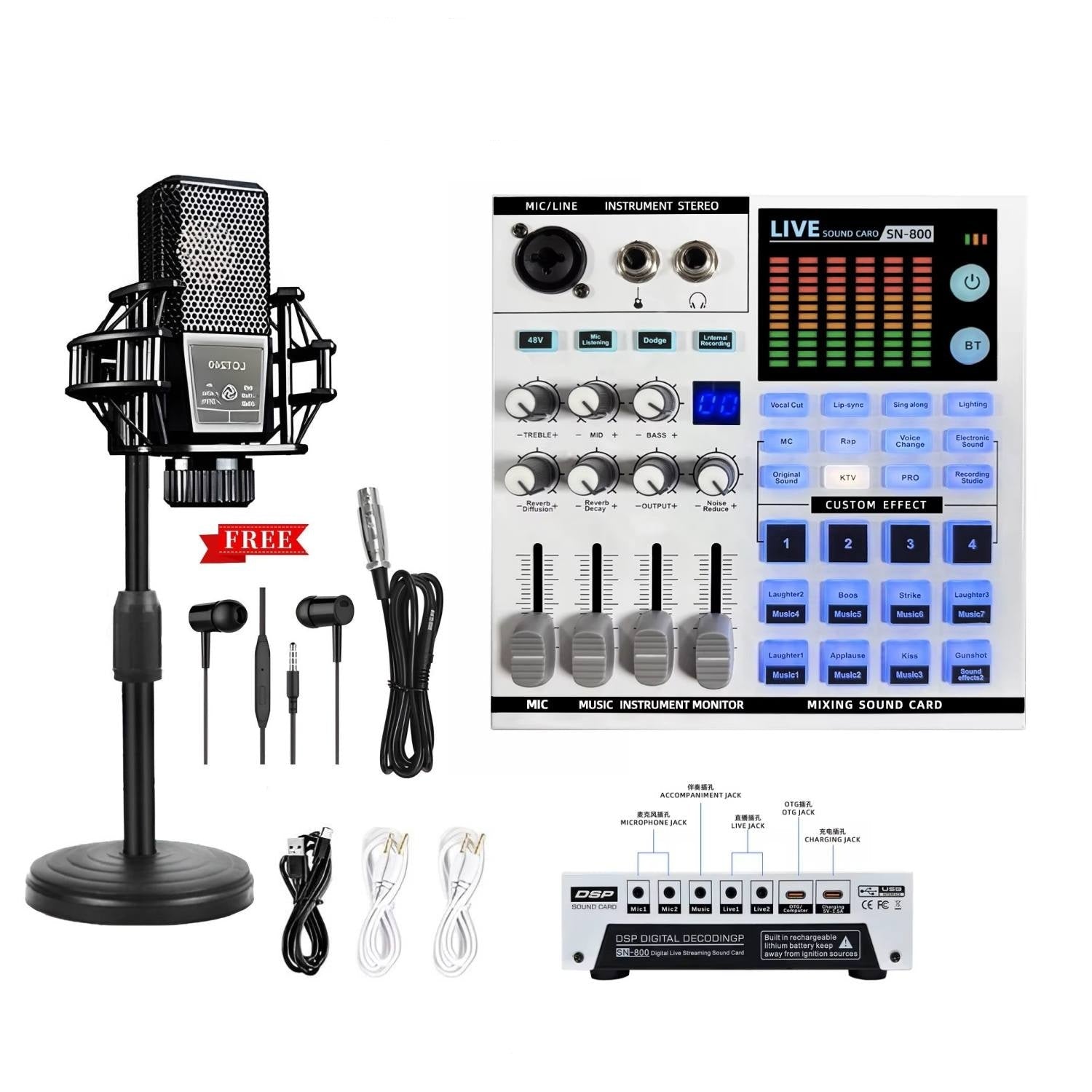 خلاط صوت احترافي SN800 مع مجموعة ميكروفون LCT 240 كاملة