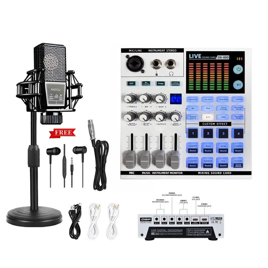 SN800 Professional Live Sound Card Sound Mixer with LCT 240 microphone full set