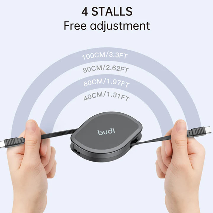 Budi Type C PD Retractable Fast Charging Cable