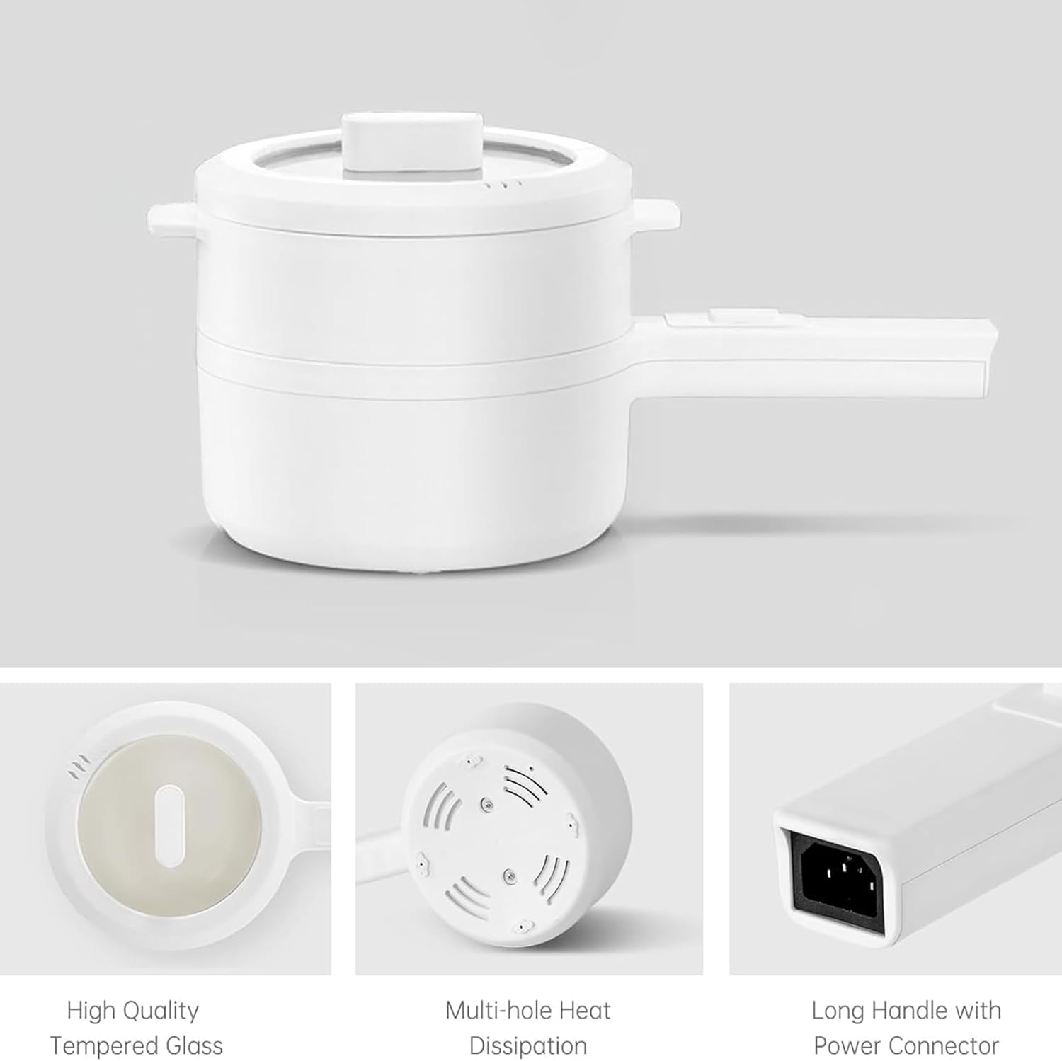 1.8L Electric Hot Pot with Steamer & Temperature Control