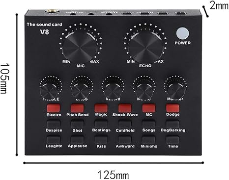 بطاقة صوتية V8 Live مع سماعة أذن مجانية