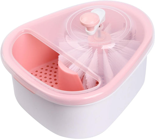 Fruit Cleaner Device, Fruit and Vegetable Washing Machine with Lid, Fruit Washer Spinner with Brush, Portable Fruit Scrubber, 720 Degree Scrubbing Fruit