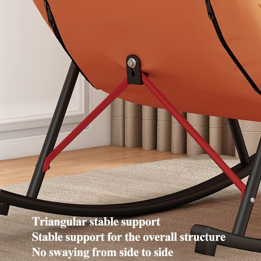 Upholstered Rocking Chair, Modern Rocking, Leisure Rocking Chair, Comfy Rocker with Safe Metal Base