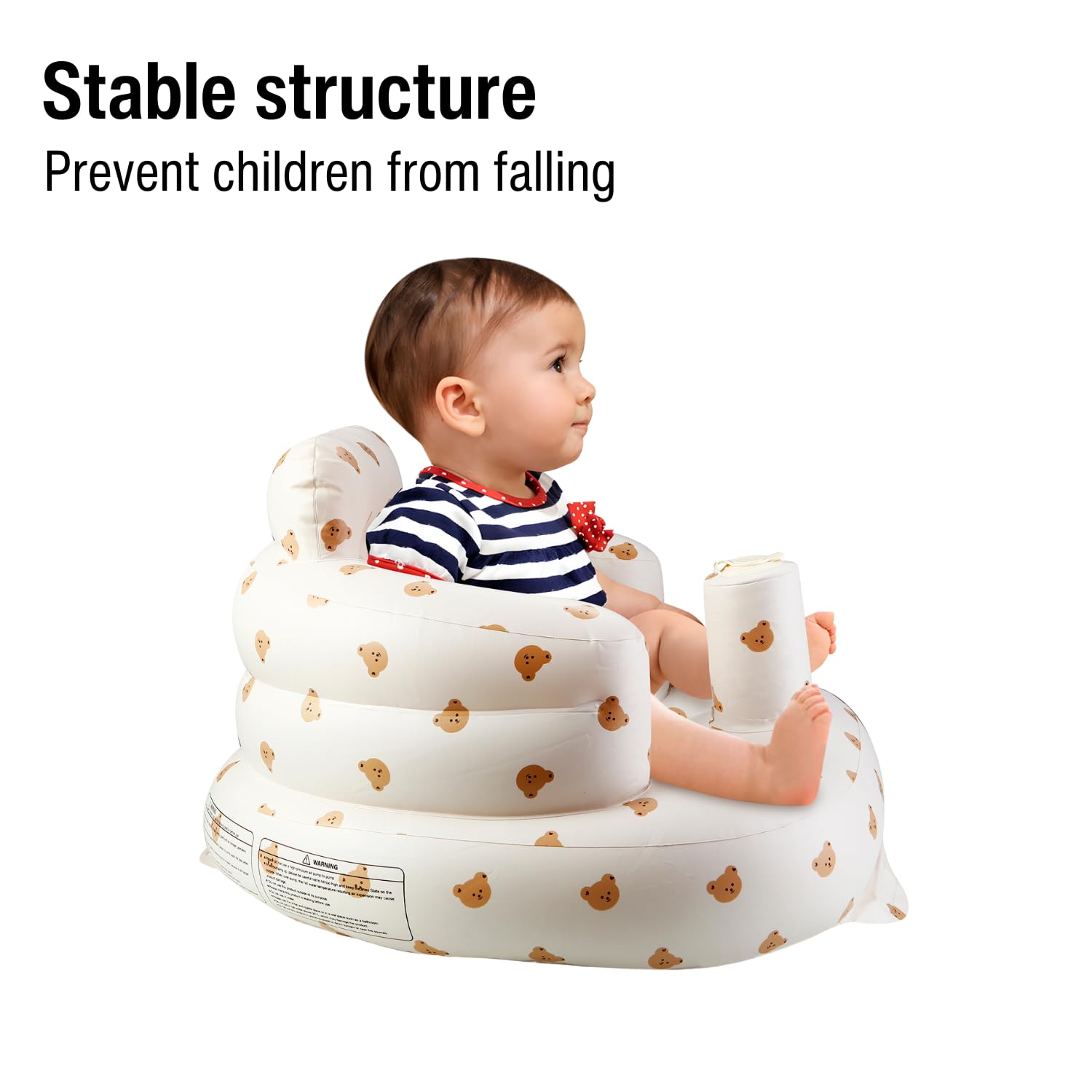 مقعد أطفال قابل للنفخ للأطفال من عمر 3 إلى 36 شهرًا، كرسي أطفال مزود بسياج