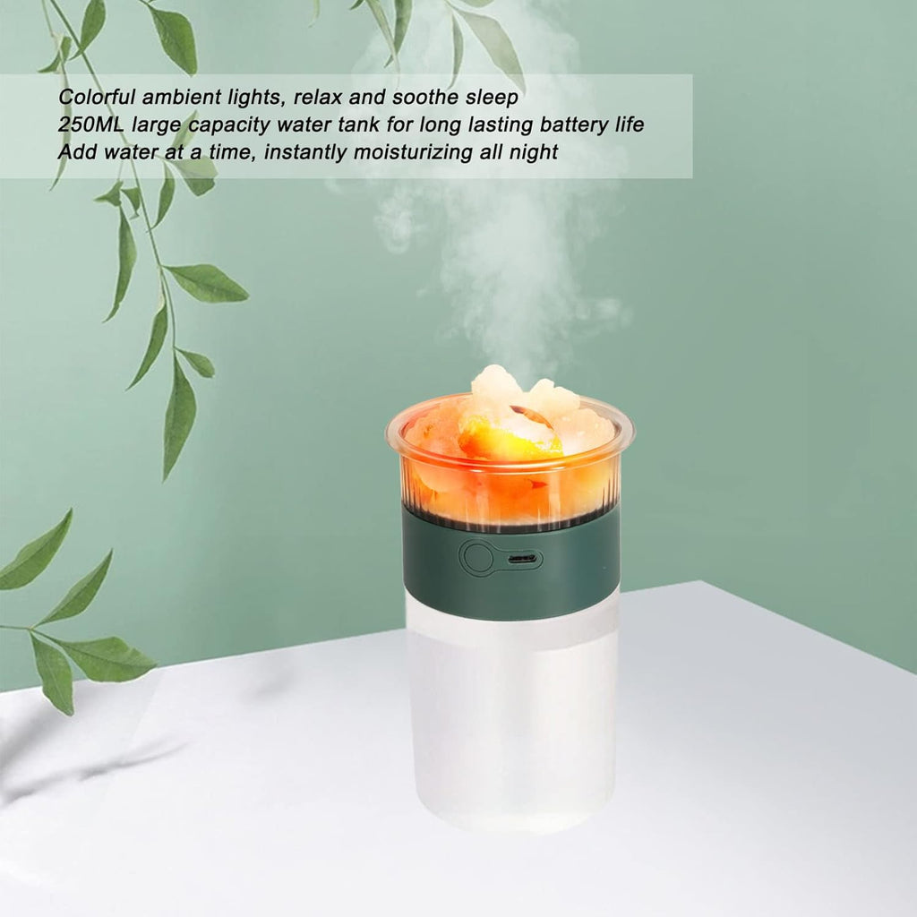 Rock Humidifier Fine Mist Colorful LED Lights Plug and Play Diffuser for Bedroom 250ml 5V 1A