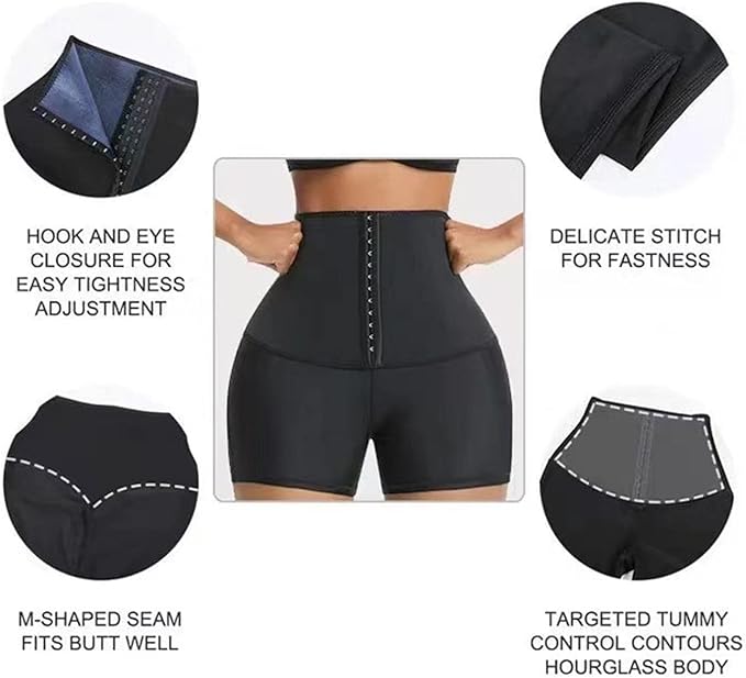 Sauna Sweat Shorts For Women High Waist Weight Loss Waist Trainer Compression Pants