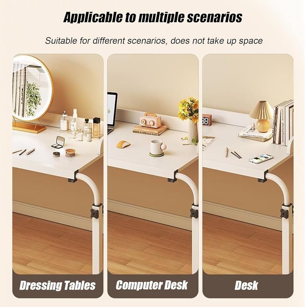 Over bed Table with Wheels, Height Adjustable Computer Desk Workstation