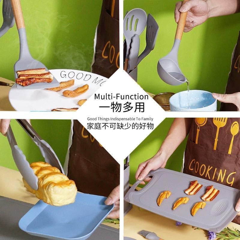 Complete Knife and Dispenser Set - 19 Pieces with Elegant Stand