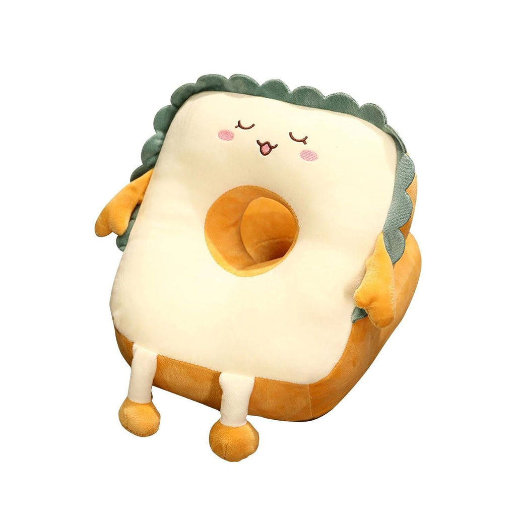 Cute Toast Nap Pillow Seat Cushion Pad Ice Silky Cloth Travel Pillow