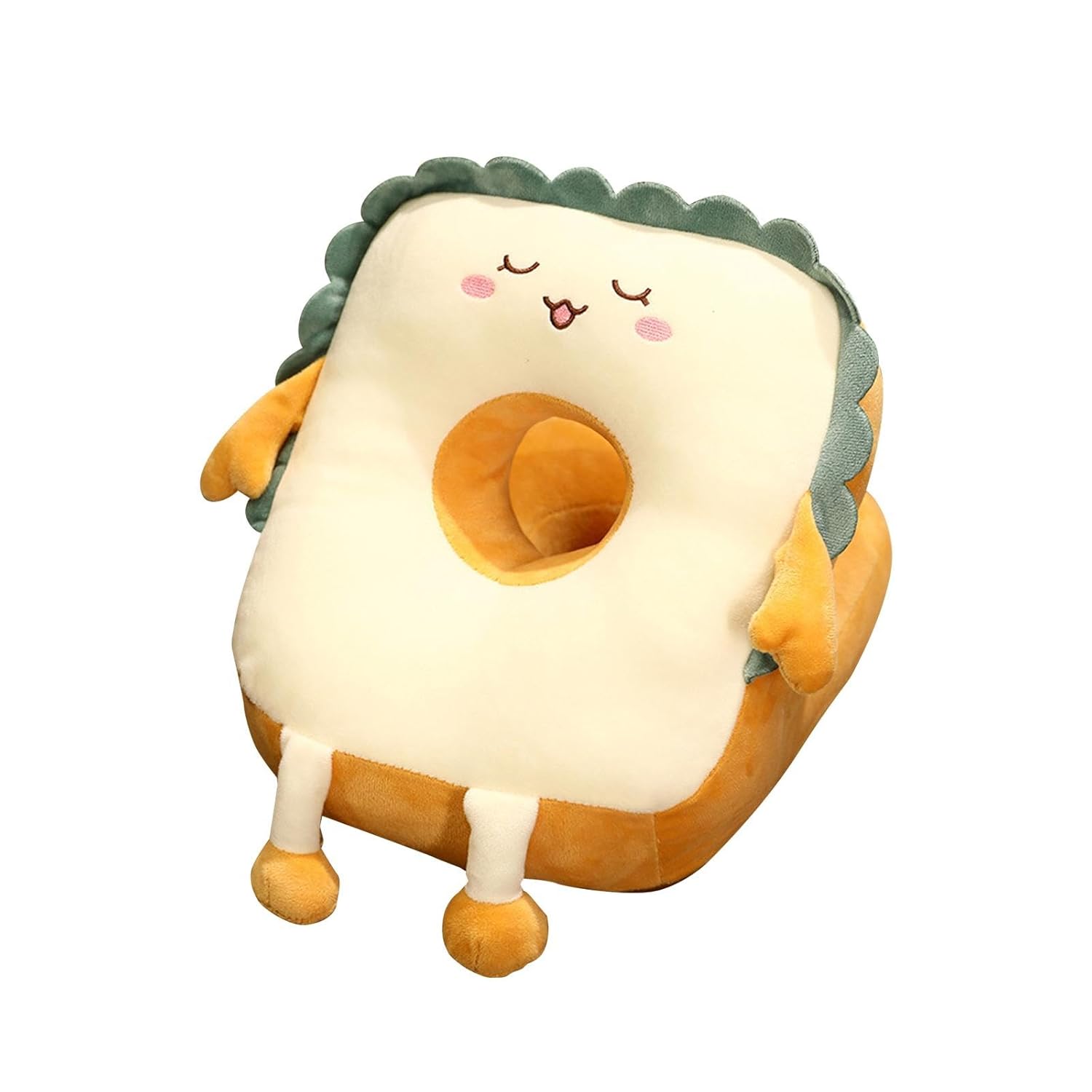 Cute Toast Nap Pillow Seat Cushion Pad Ice Silky Cloth Travel Pillow