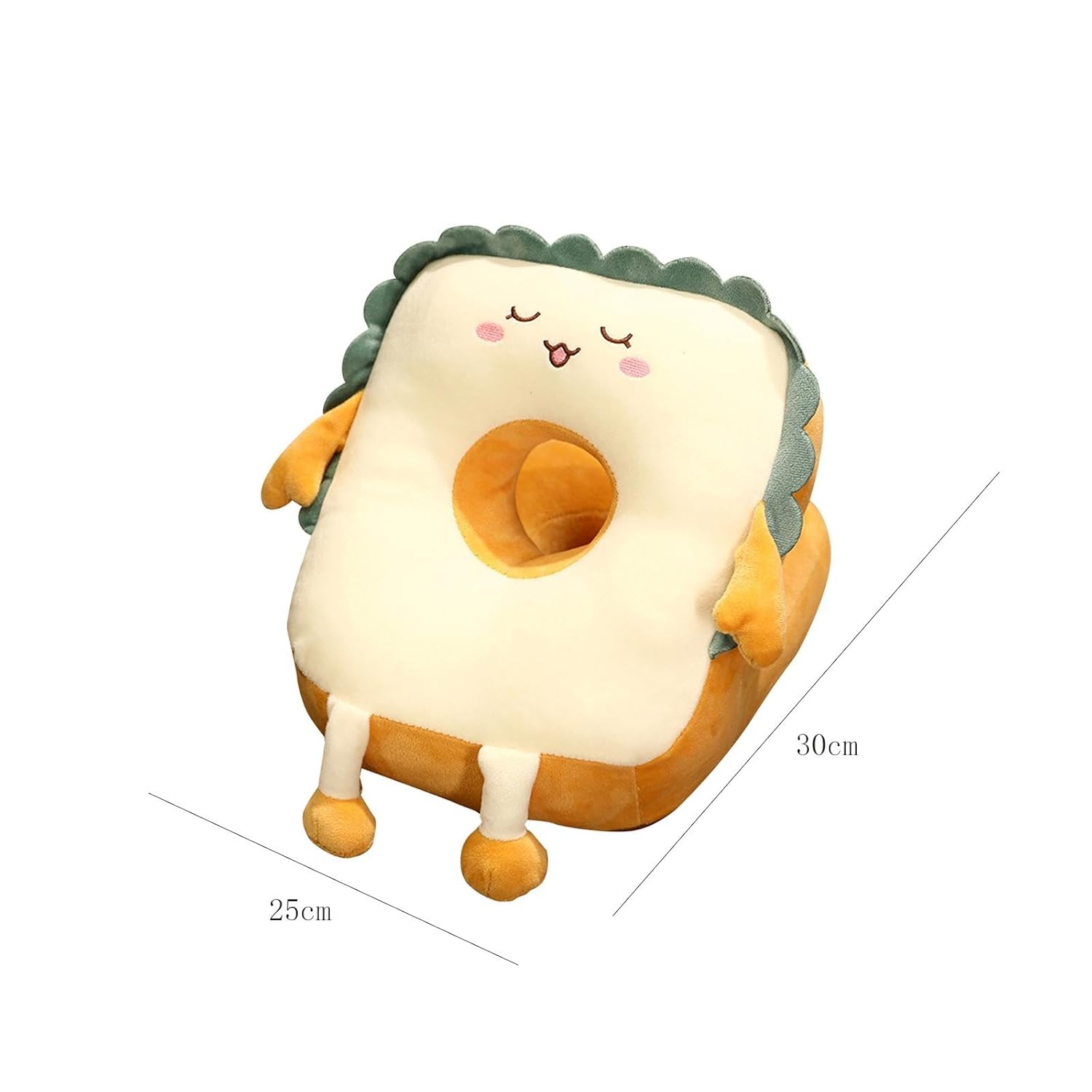 Cute Toast Nap Pillow Seat Cushion Pad Ice Silky Cloth Travel Pillow
