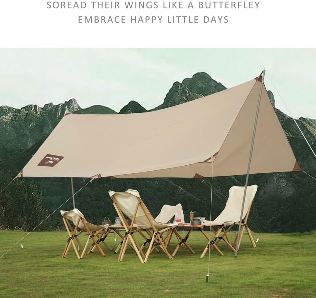 Tent Tarps Awning Canopy Set Outdoor Beach Tent Tarp Wear-Resistant, Waterproof Awning Tarps