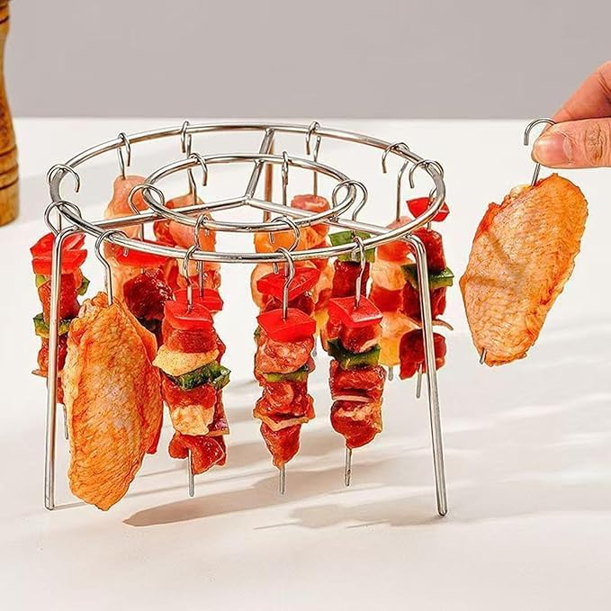 Air Fryer Rack Round Hanging 24 Skewer Cooking Rack for Non-Stick Cooling Baking Drying