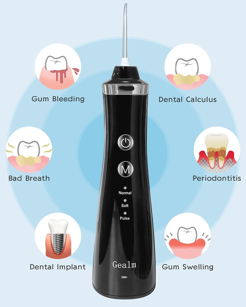 Water Dental Flosser Cordless for Teeth 4 Modes Dental Oral Irrigator