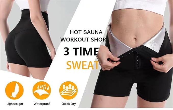 Sauna Sweat Shorts For Women High Waist Weight Loss Waist Trainer Compression Pants