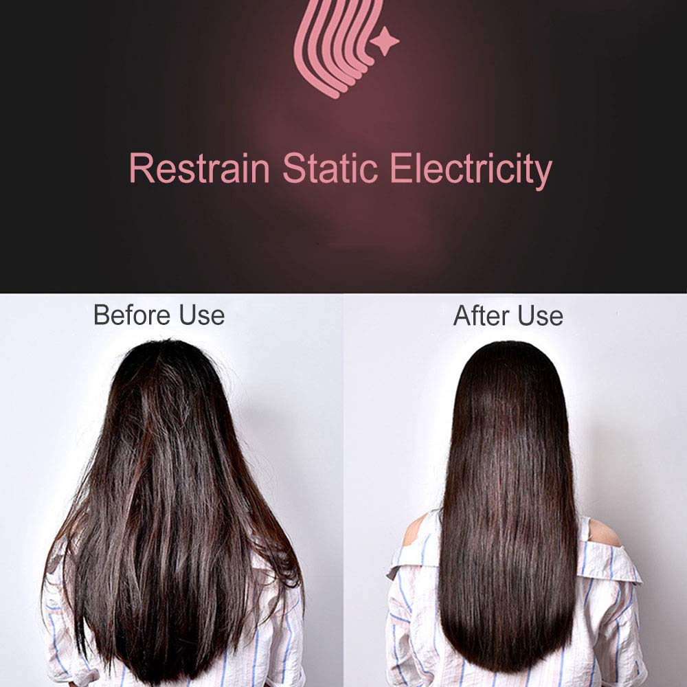 Electric Hair Brush Comb Portable Metal Anti-Static Magnetic-Massage Air Cushion Hair Comb Battery Operated