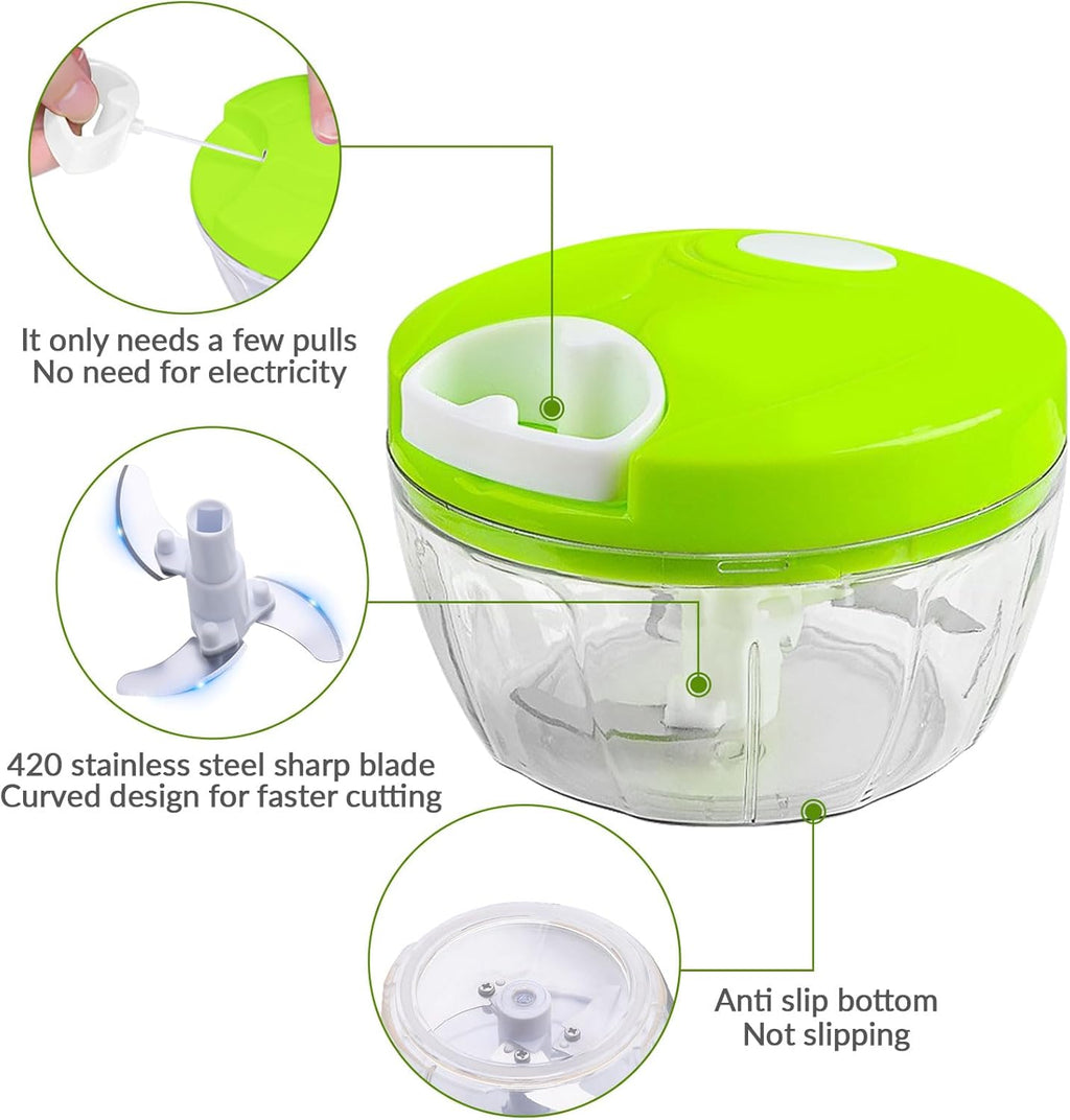 Vegetable Chopper-Manual Food Chopper Vegetable Cutter,Hand Pull Food Chopper