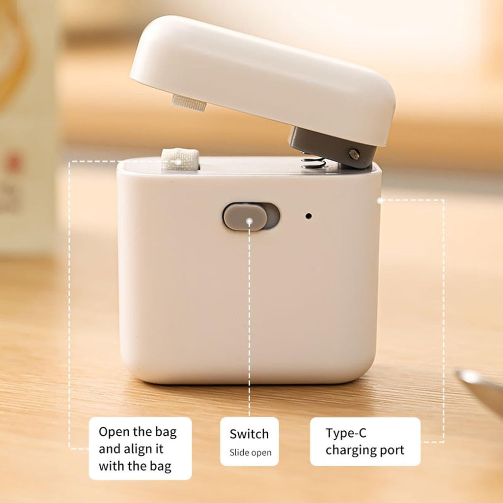 Mini Bag Sealer, Snack Sealer, Mini Bag Heat Sealer, USB Interface, Snack Bags, Cookies, Pet Food