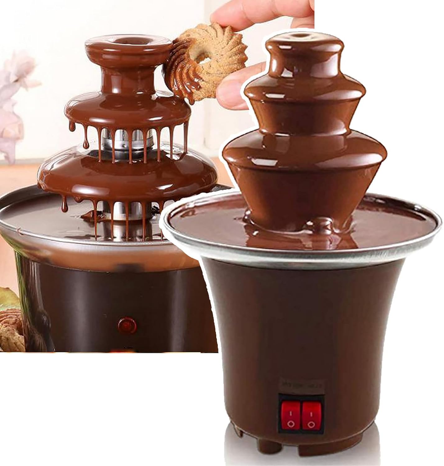 Chocolate Fountain 3 Tiers Electric Melting Machine Chocolate Fondue Fountain