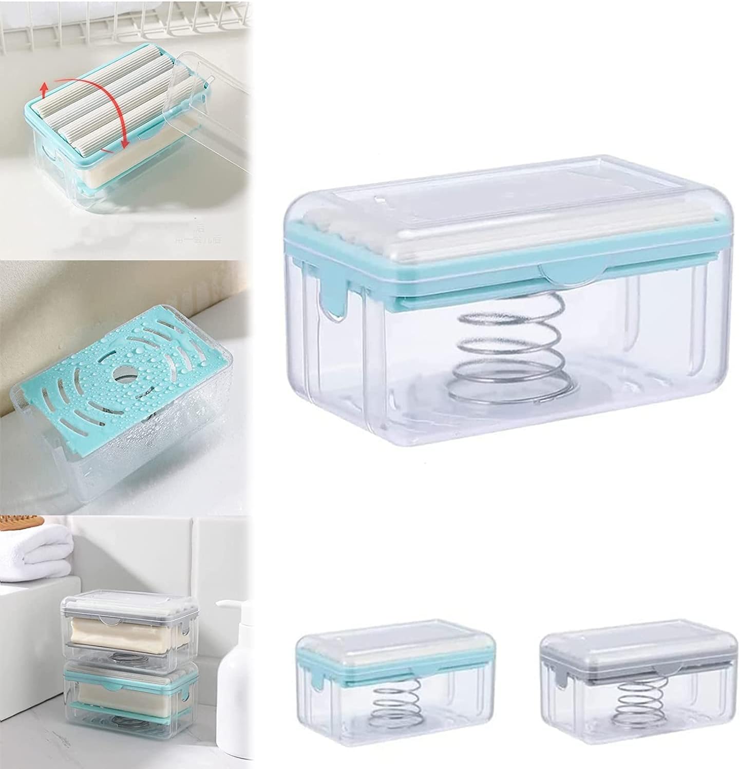 Soap Cleaning Storage Foaming Box, Soap Box with Bubbler, Transparent Soap Tray Soap Saver Box Case for Bathroom