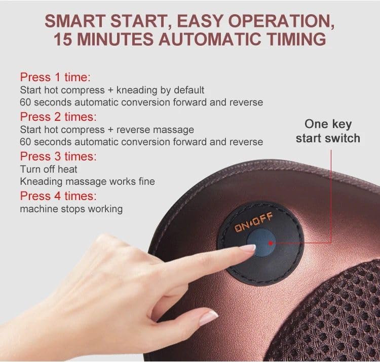 وسادة للسيارة والمنزل مزودة بـ 8 رؤوس تدليك مصممة لرقبتك وظهرك وقدميك