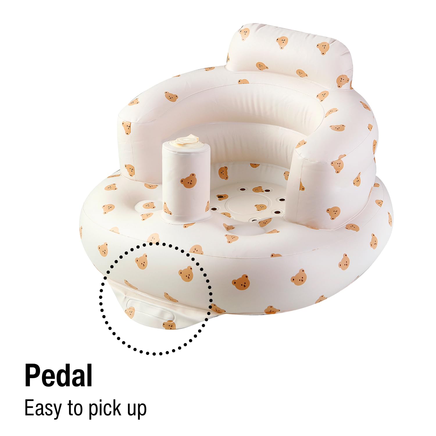 مقعد أطفال قابل للنفخ للأطفال من عمر 3 إلى 36 شهرًا، كرسي أطفال مزود بسياج