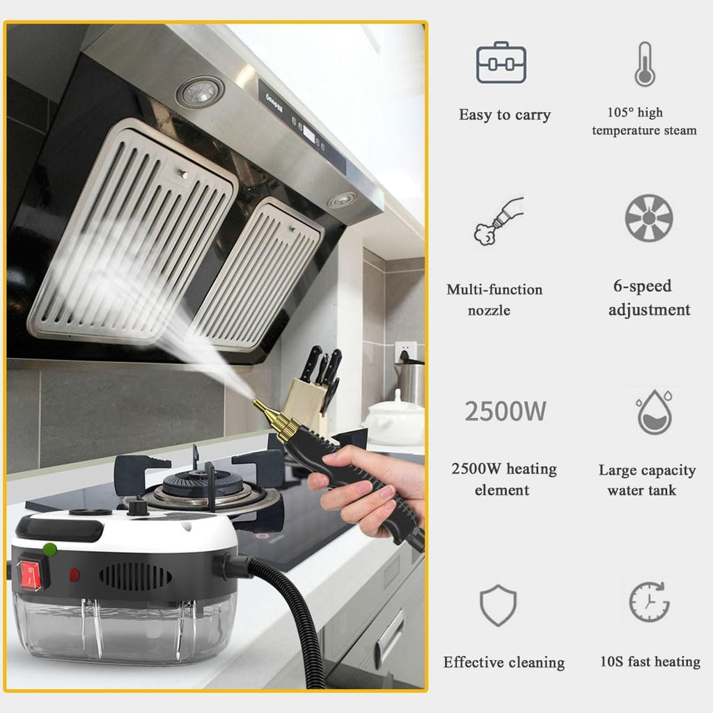 Steam Cleaner, 2500w Handheld High-Temperature Pressurized Steam Cleaner, Portable Steam Cleaner