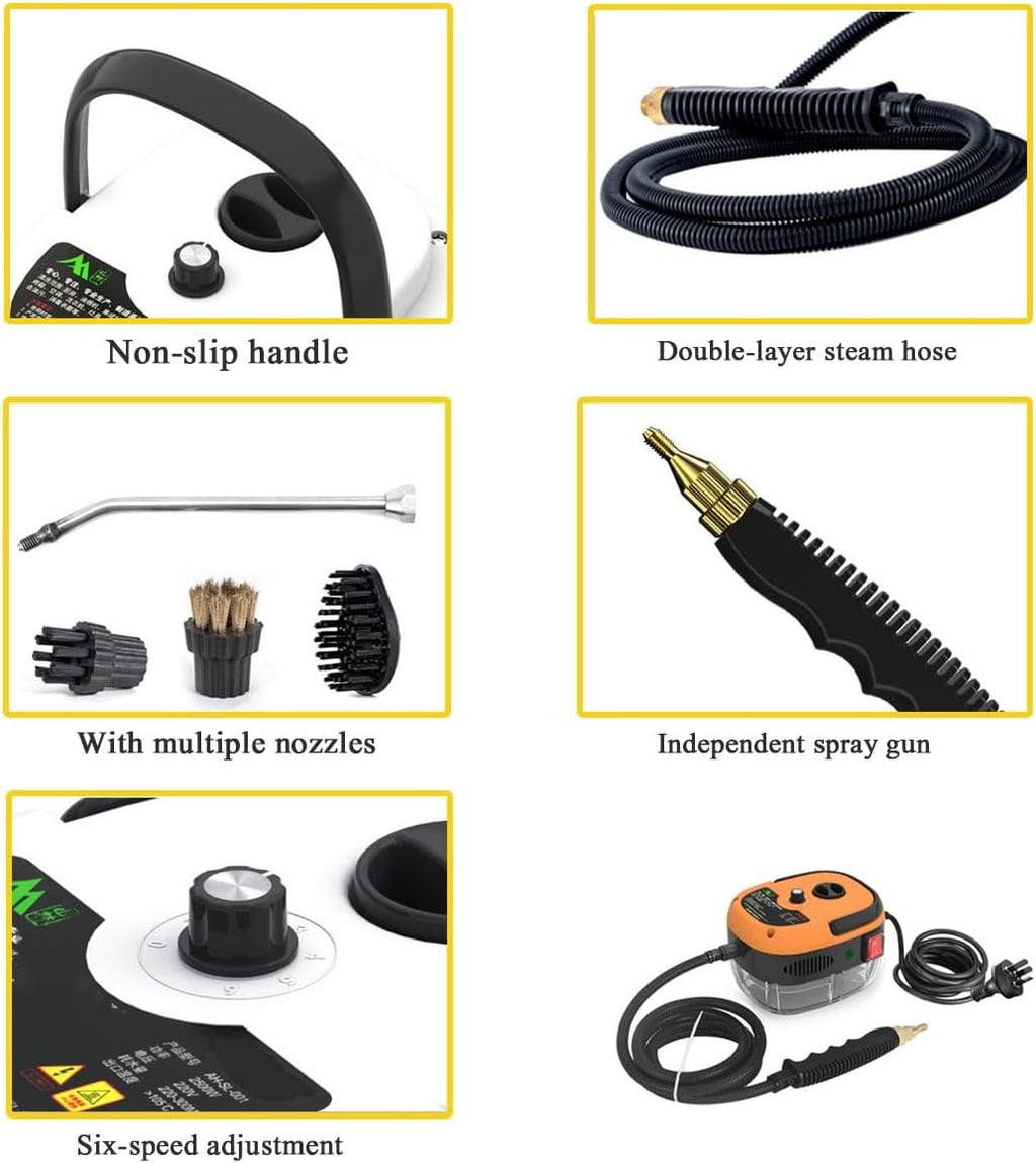 Steam Cleaner, 2500w Handheld High-Temperature Pressurized Steam Cleaner, Portable Steam Cleaner