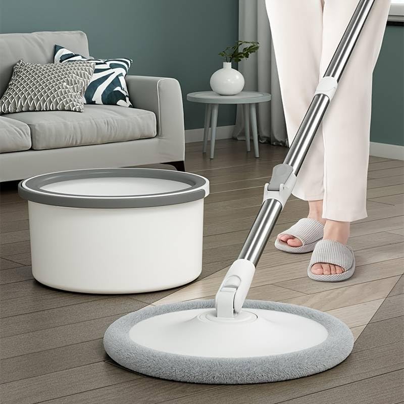 Hands-Free Washable Microfiber Mop with Self-Cleaning Bucket System