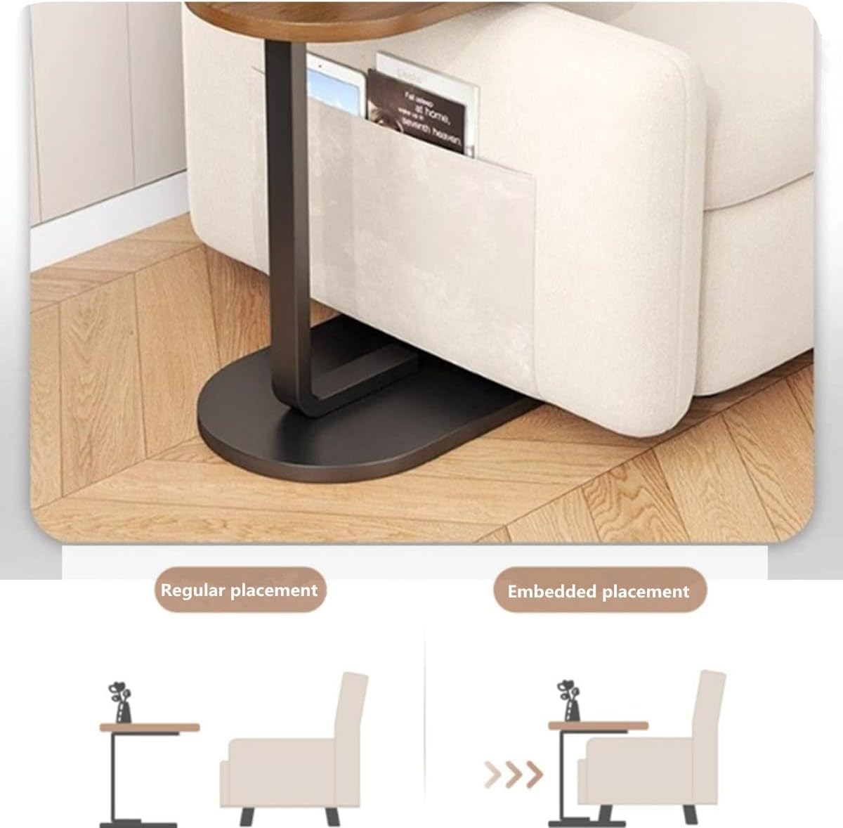 Modern C Shaped Side Table Coffee Table With Unique Design