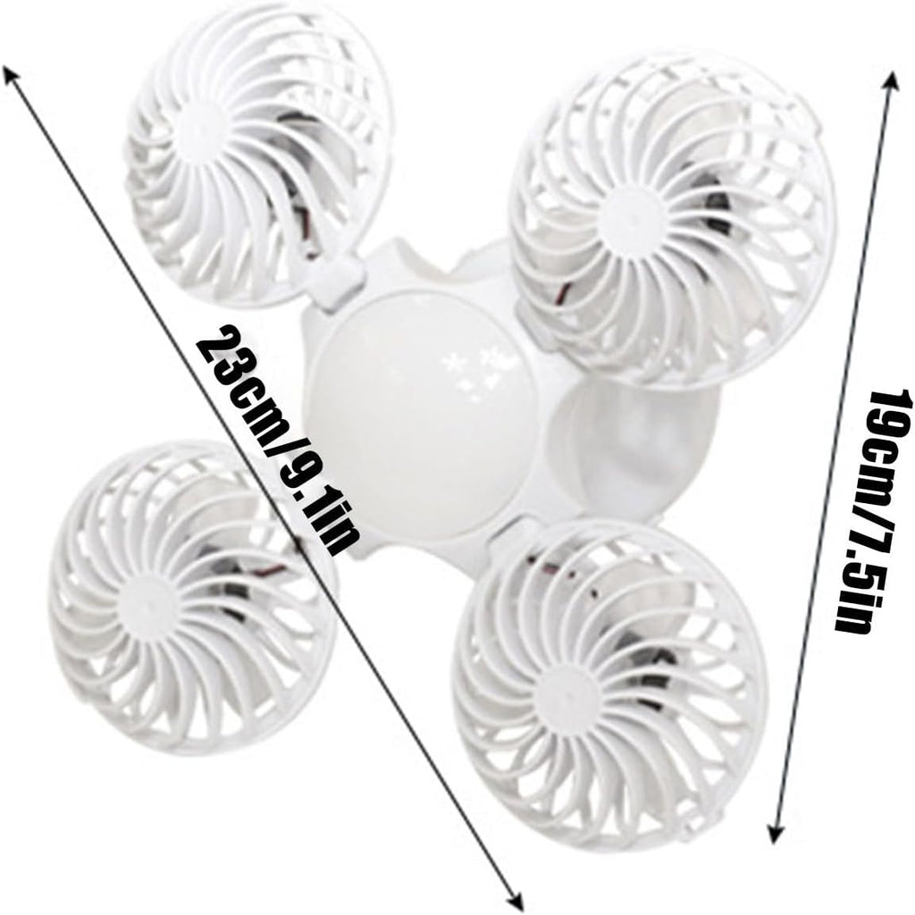 Outdoor Solar Fans with Lights  Football Design Foldable Hook Lamp