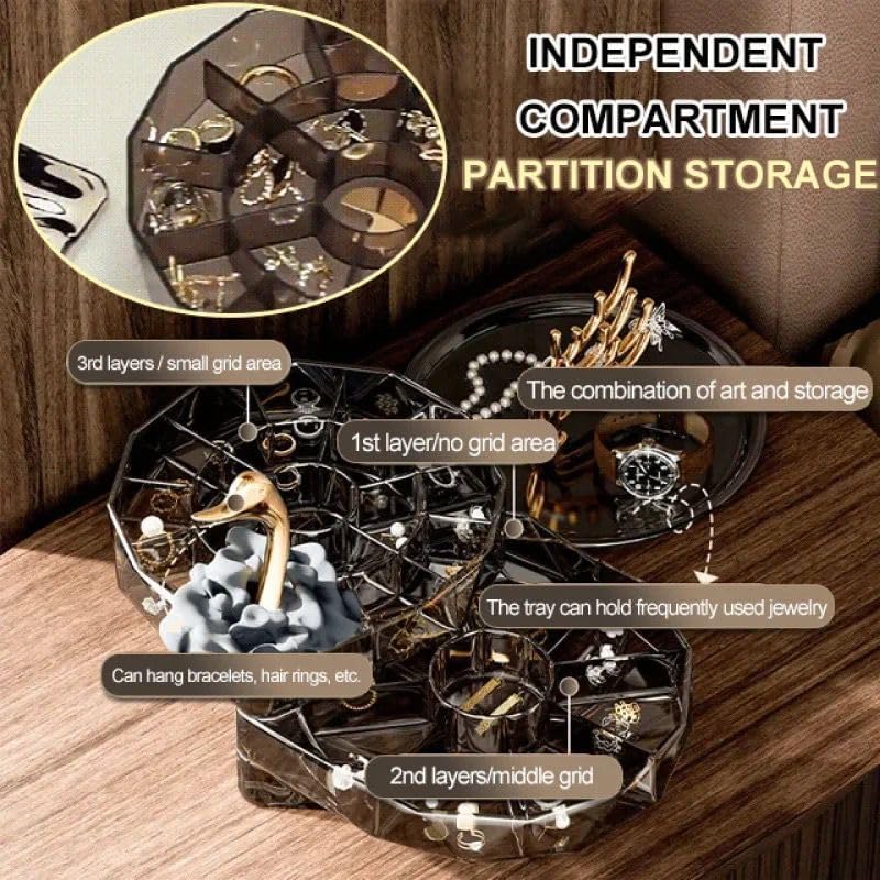 Layer Acrylic Swan Earring Storage Boxes, Dustproof Clear Jewelry Storage Box