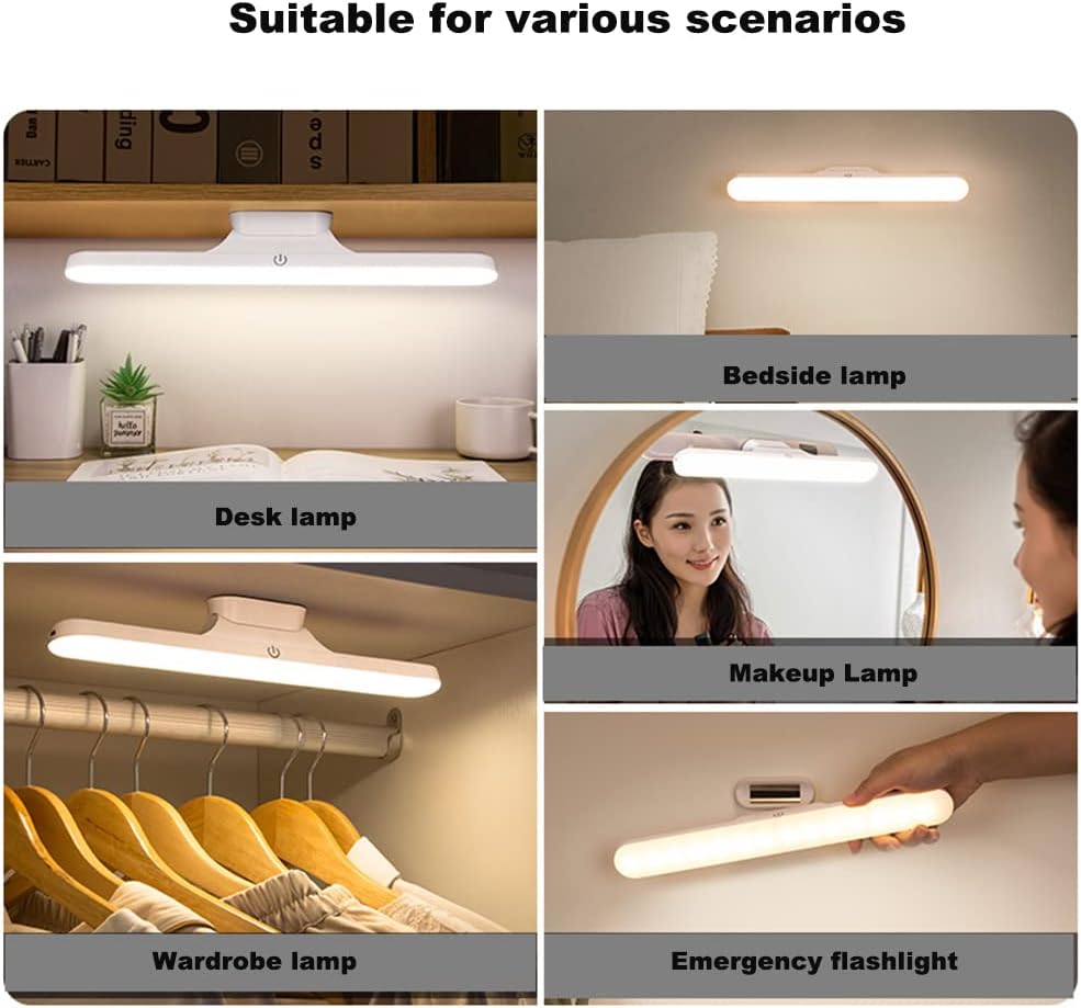 Wireless Desk Lamp 1800mAh, USB Rechargeable Magnetic LED Table Lamp