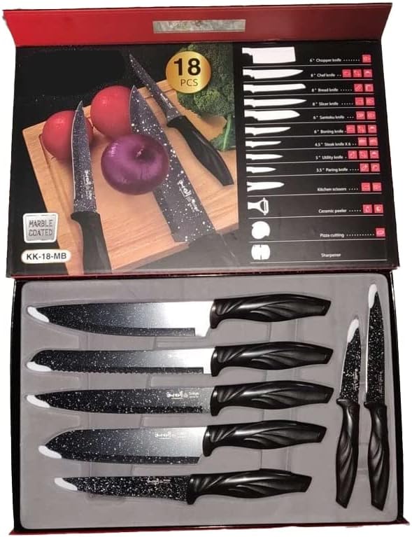 طقم سكاكين جرانيت 18 قطعة