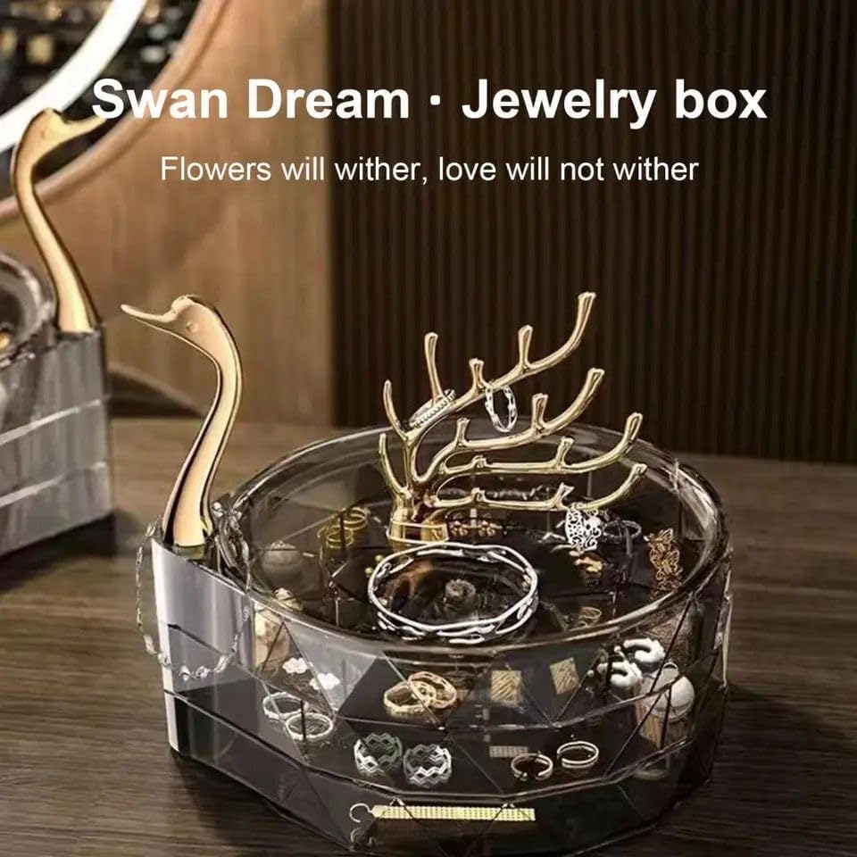 Layer Acrylic Swan Earring Storage Boxes, Dustproof Clear Jewelry Storage Box