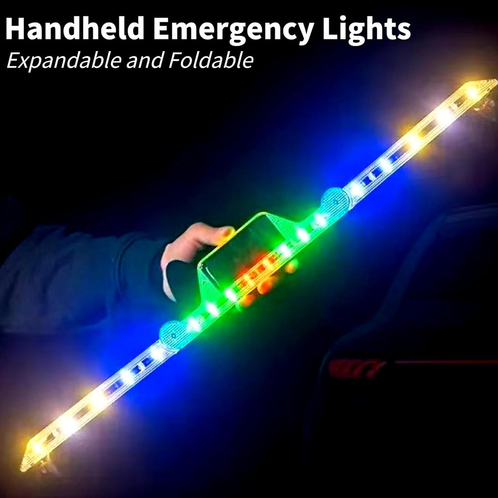 Solar Strobe Lights, Emergency Lights for Vehicles Flashing LED Light Bar Beacon Security Lights Waterproof for Car