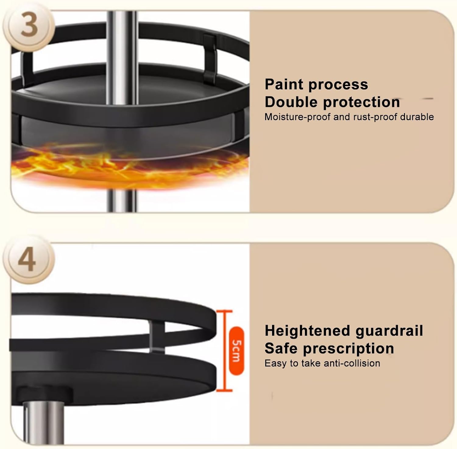 Rotating Spice Rack, Multi-Layer Tier Lazy Susan Turntable
